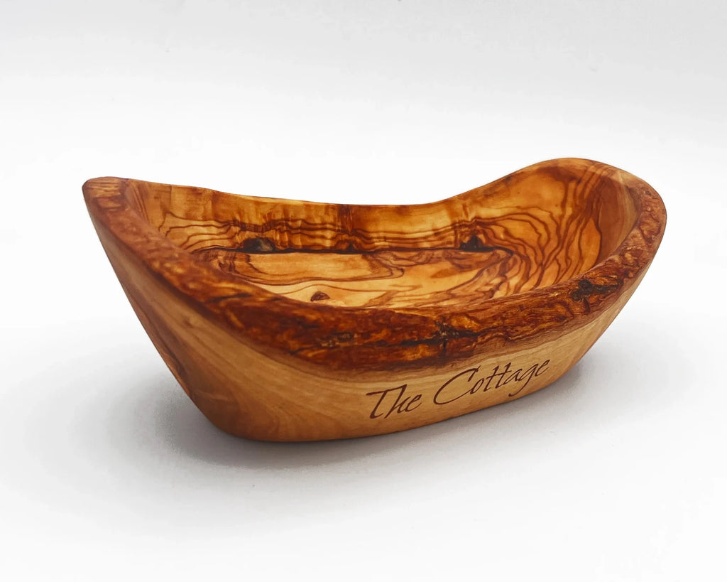 Rusic Olive wood Bowl | Vintage Wooden bowl Live edge Olivarts