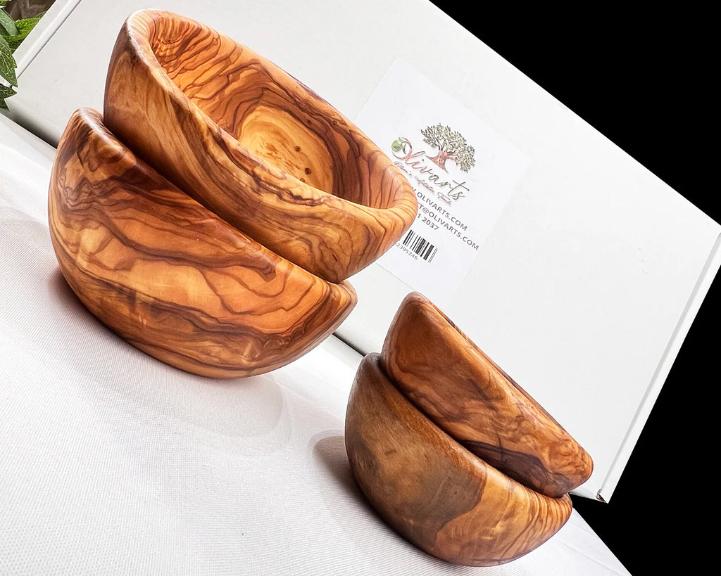 Handmade Wooden Bowls | Olive Wood Bowl Set | Olivarts